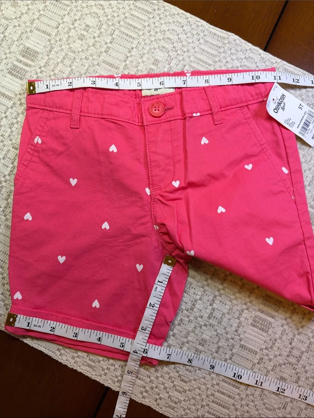 OshKosh B'gosh Pink Heart Print Girls' Shorts Size 5T